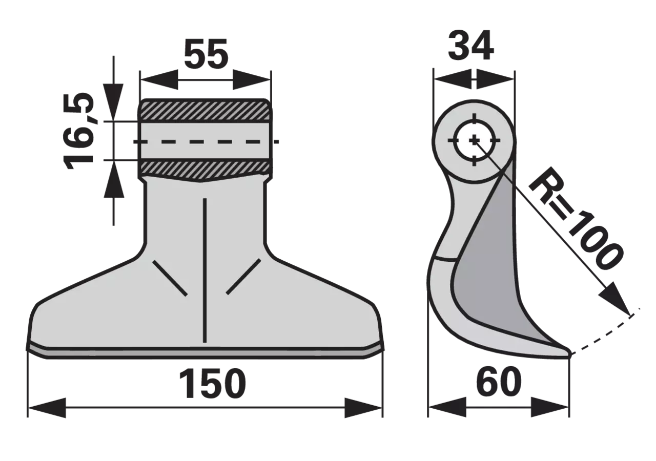 Schlaghammer B=150 R=100 Lo=16,5 GartenShop24
