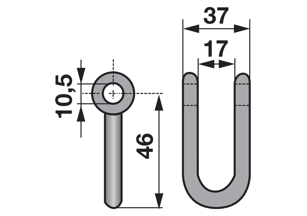 Schäkel 37x10 L=46 Lo 10,5 GartenShop24