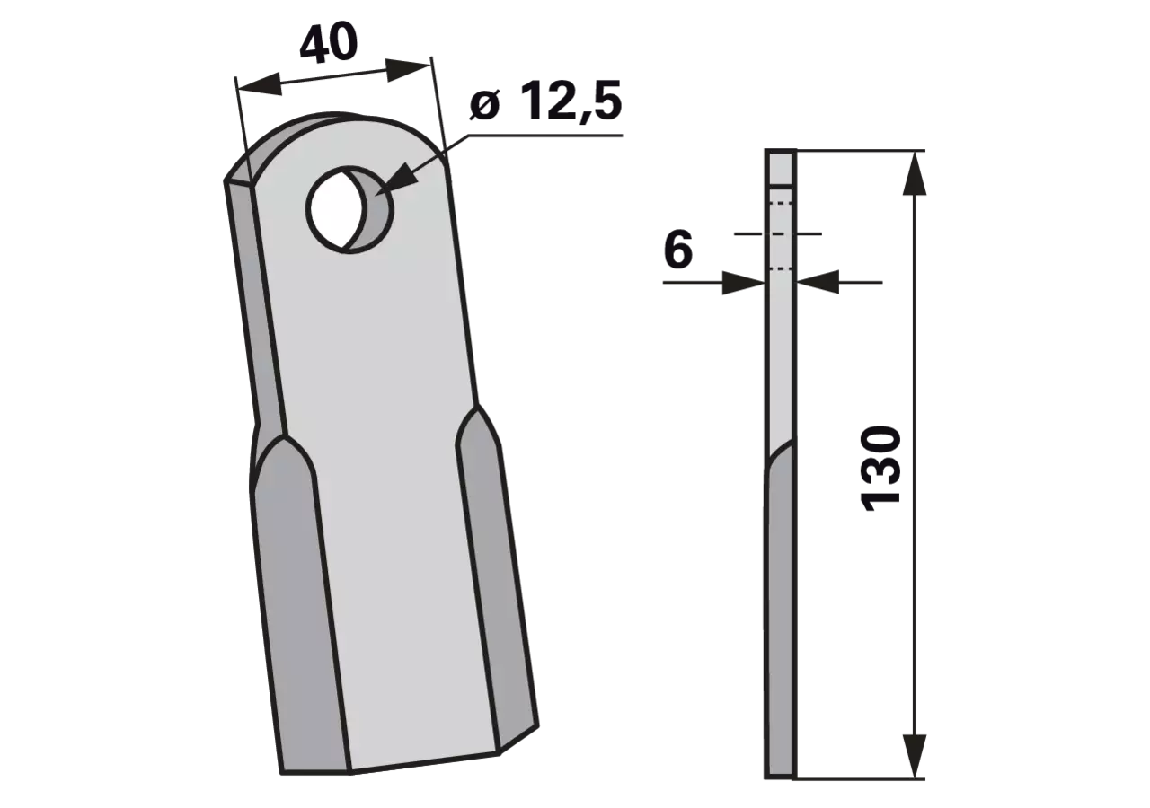 Schlegelmesser 40x6 L=130 Lo 12,5 GartenShop24