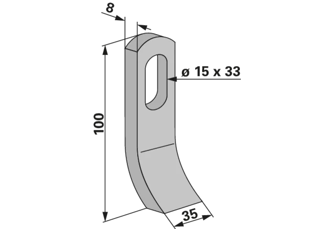 Schlegel 35 x 8 x 100 mm, Loch 15 x 33 mm GartenShop24