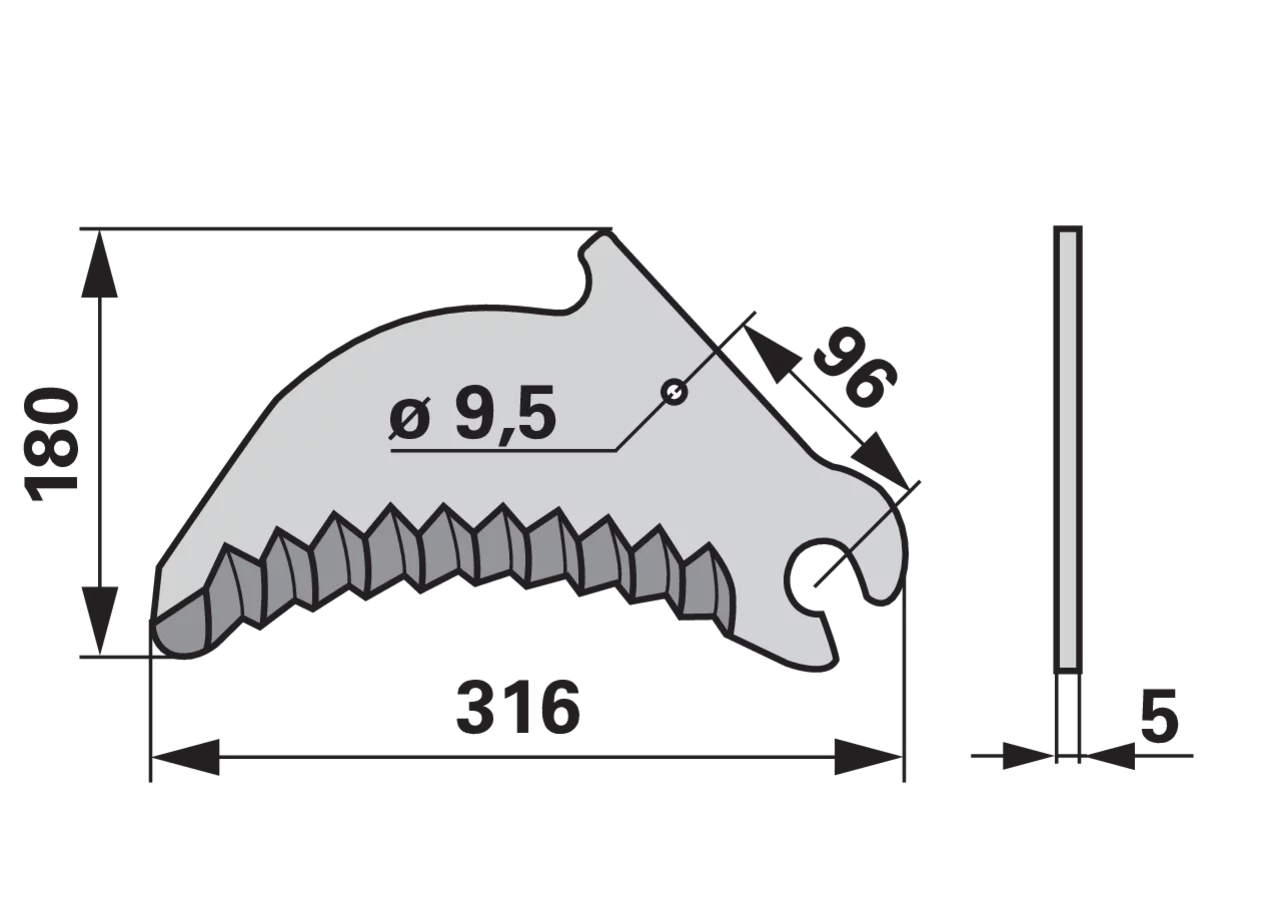 Messer – passend für New Holland 84056505 FRANK