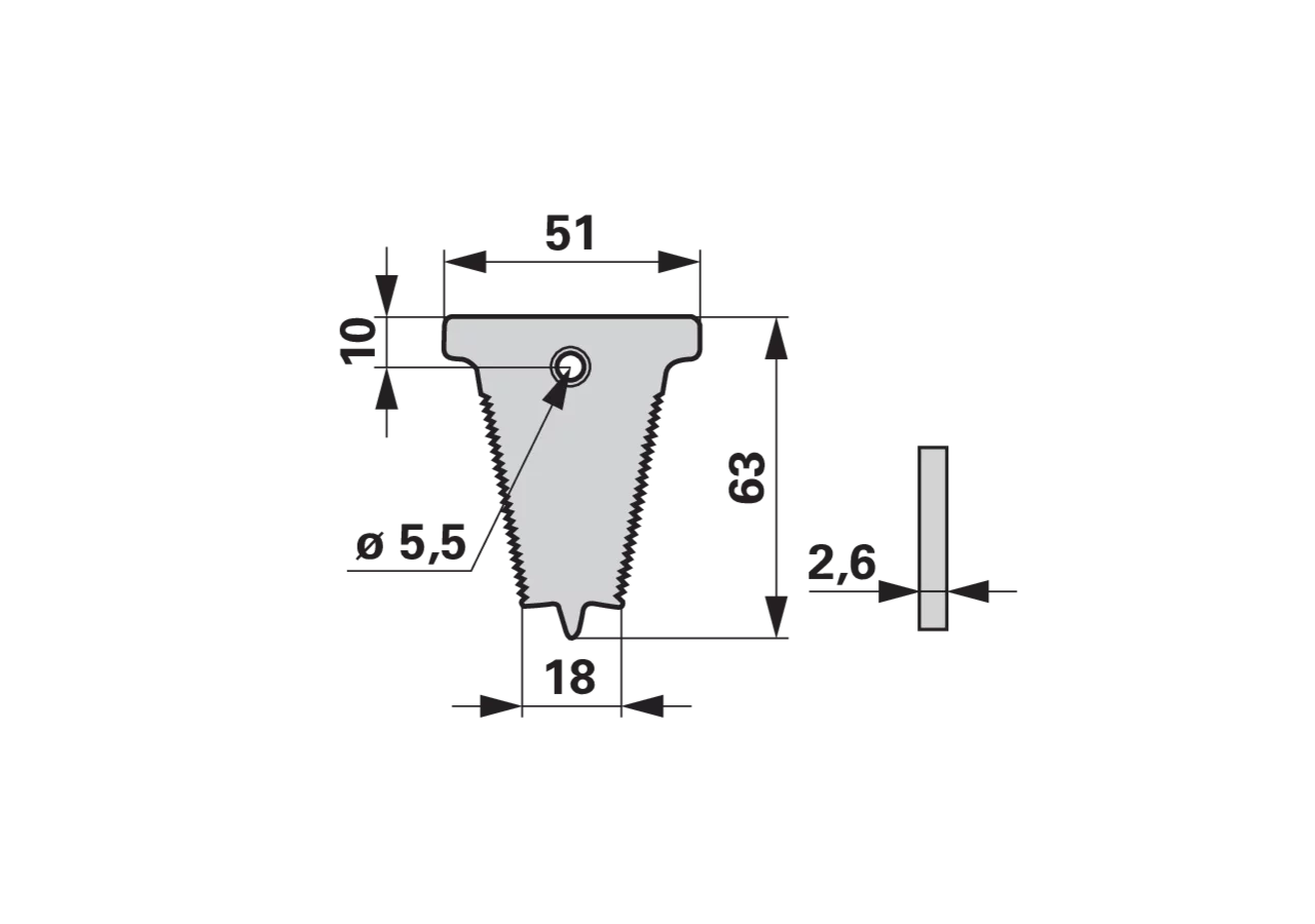 Fingerplatte gezahnt, B 51 mm – passend für Rapid 22086/2 GartenShop24