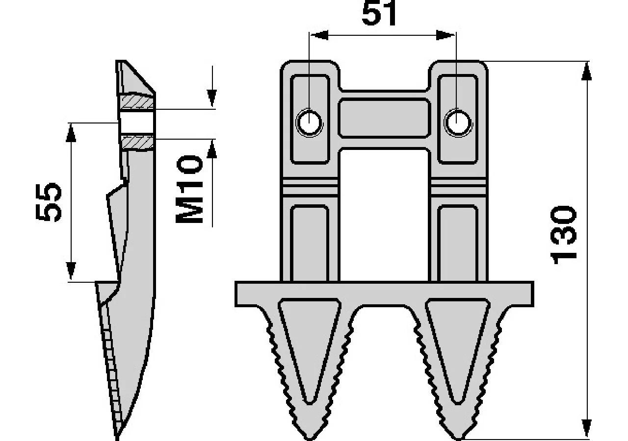 Doppelmulchfinger – passend für Bucher 15004333 GartenShop24