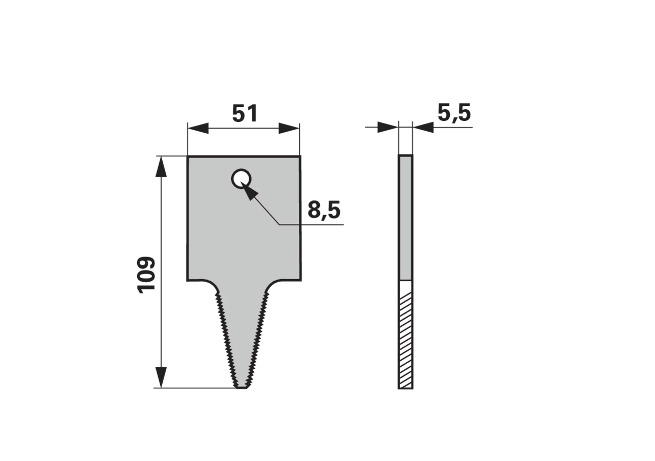 Fingerplatte gezahnt, B 51 mm – passend für Aebi 565.5064-9 GartenShop24