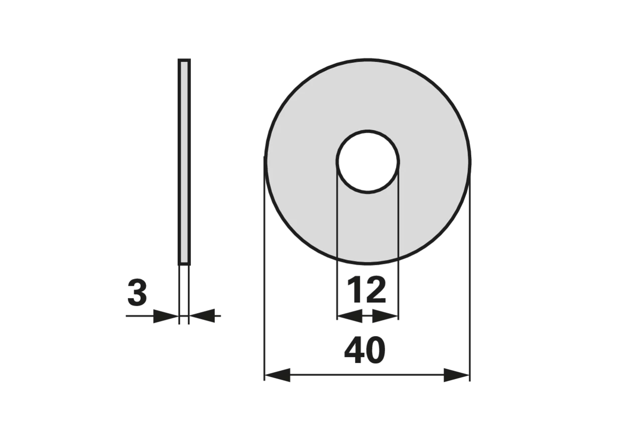 Scheibe AD 40 x ID 12 x S 3 mm – passend für Aebi 100.6123 GartenShop24