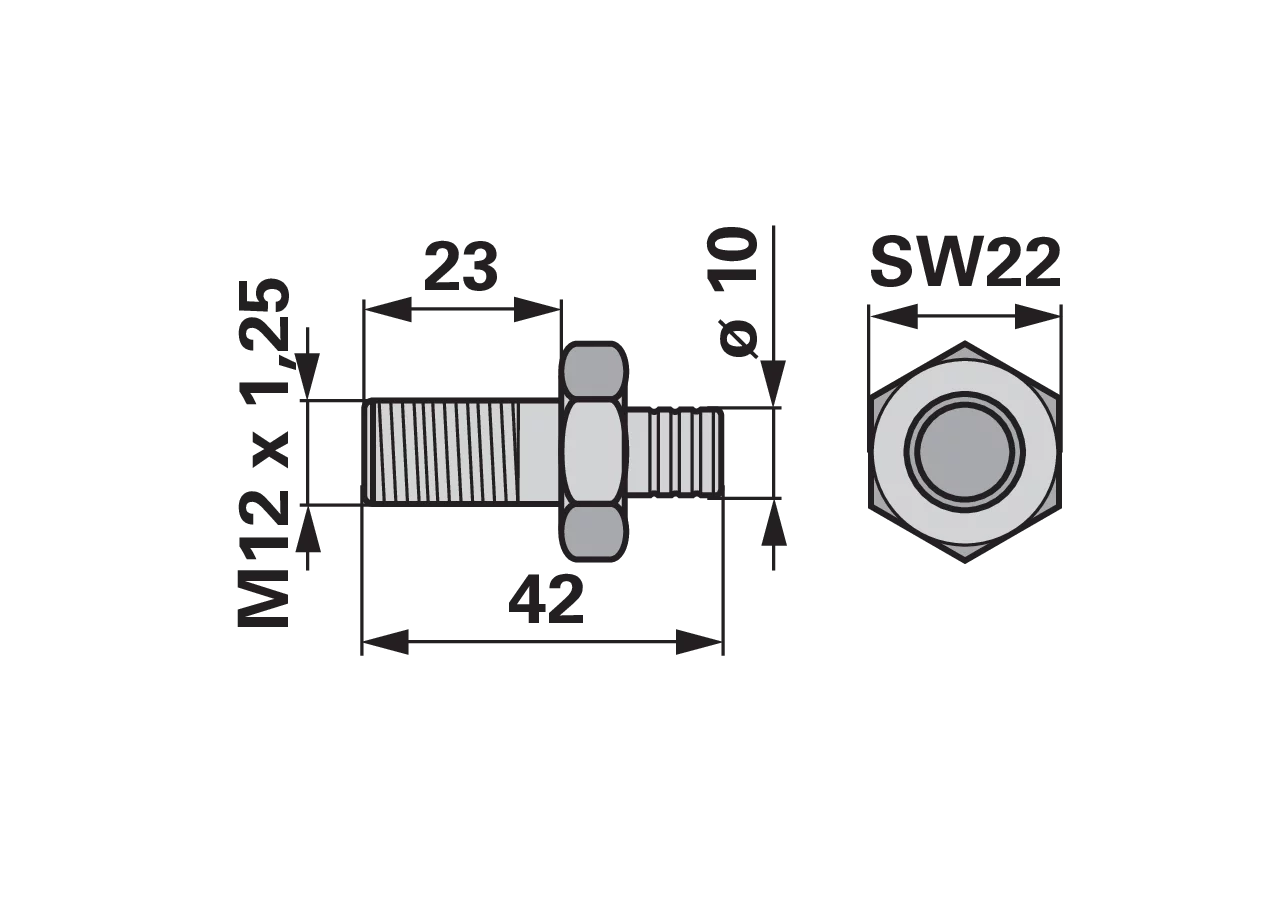 Sechskantschraube M12 x 23 mm Aebi 100.7703 Aebi