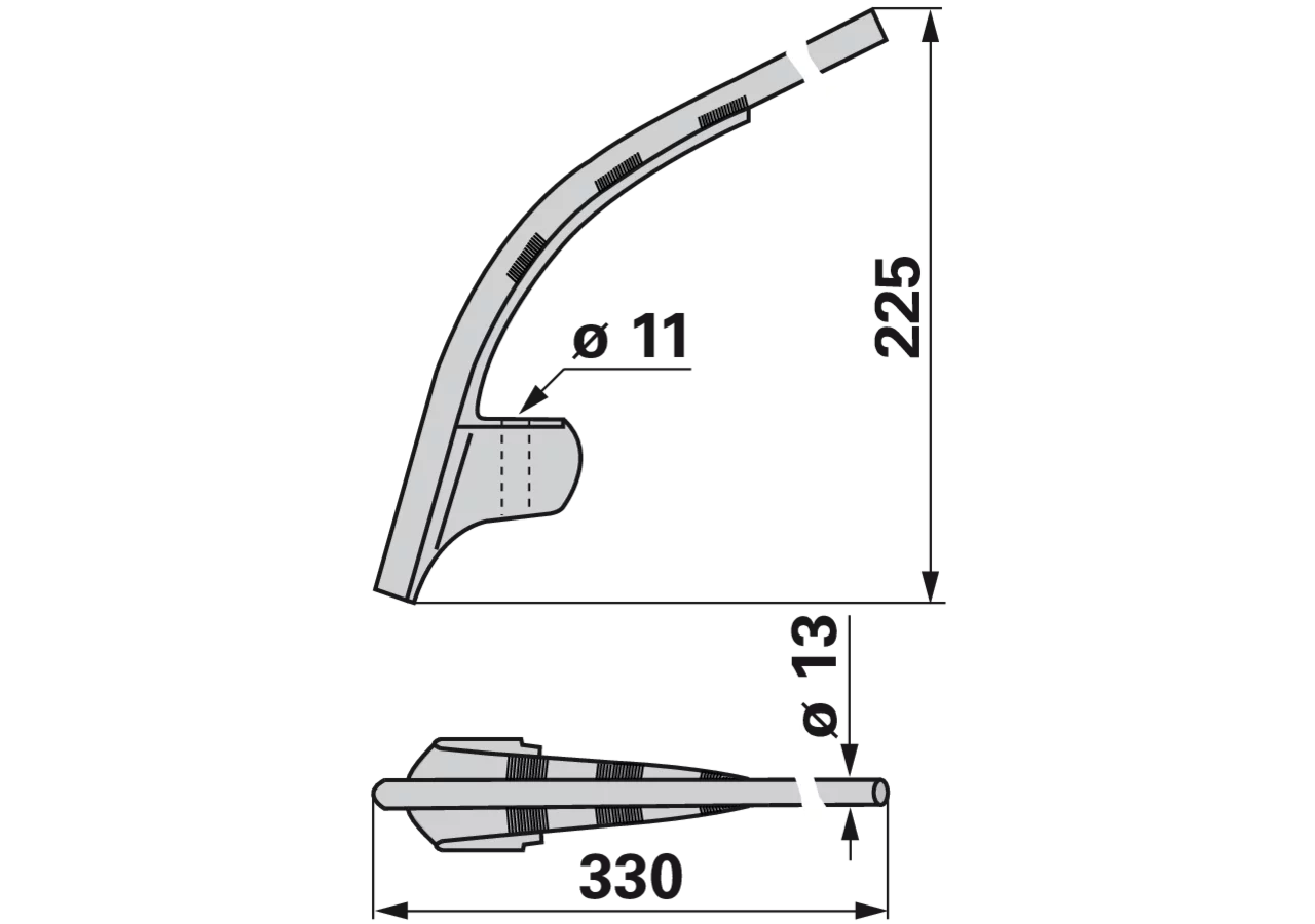 Abweisstab L 330 x H 225 mm Aebi AM638/1 Aebi