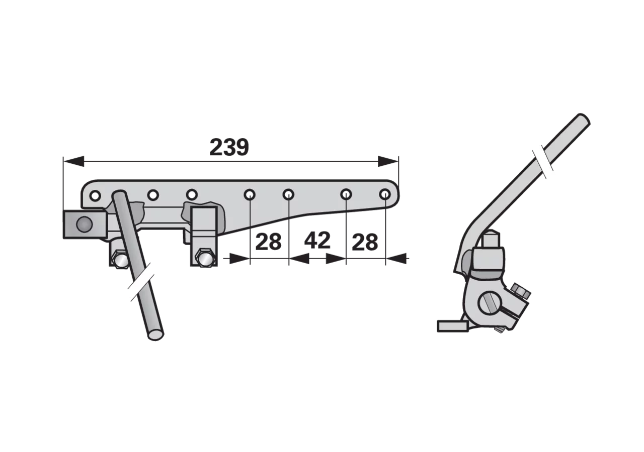 Obermesserkopf L 239 mm, mit Knopf ESM 2472935 ESM