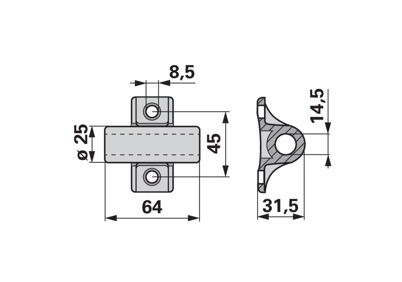 Lagerbock LA 45 mm – passend für Aebi 201.9472, 19472N GartenShop24