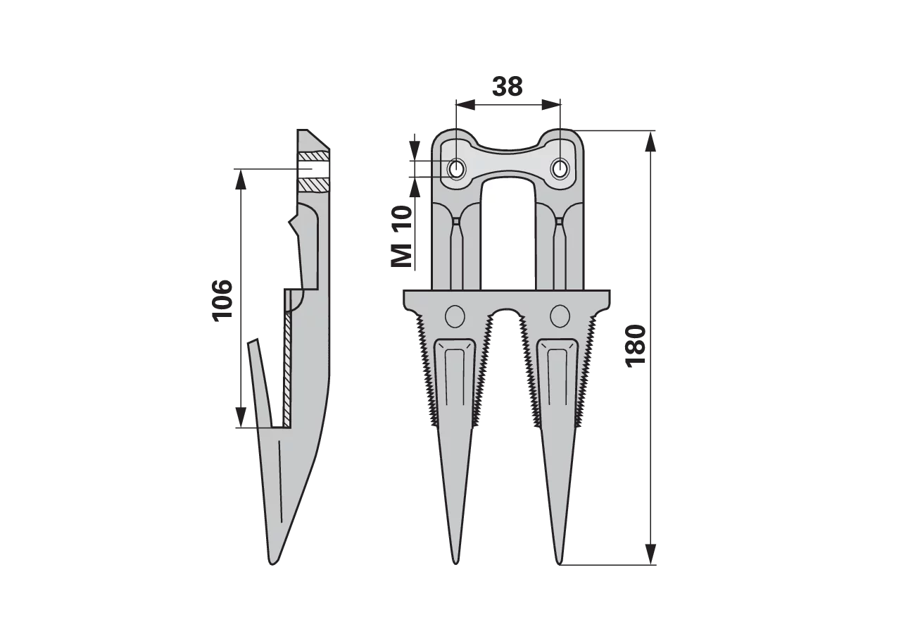 Doppelfinger Tiefschnitt Aebi 104.4788 Aebi