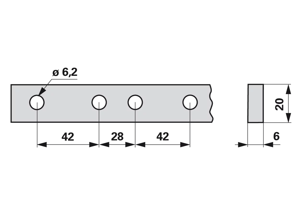 Obermesserrücken L 260 cm, für Portalantrieb ESM 355.8910 ESM