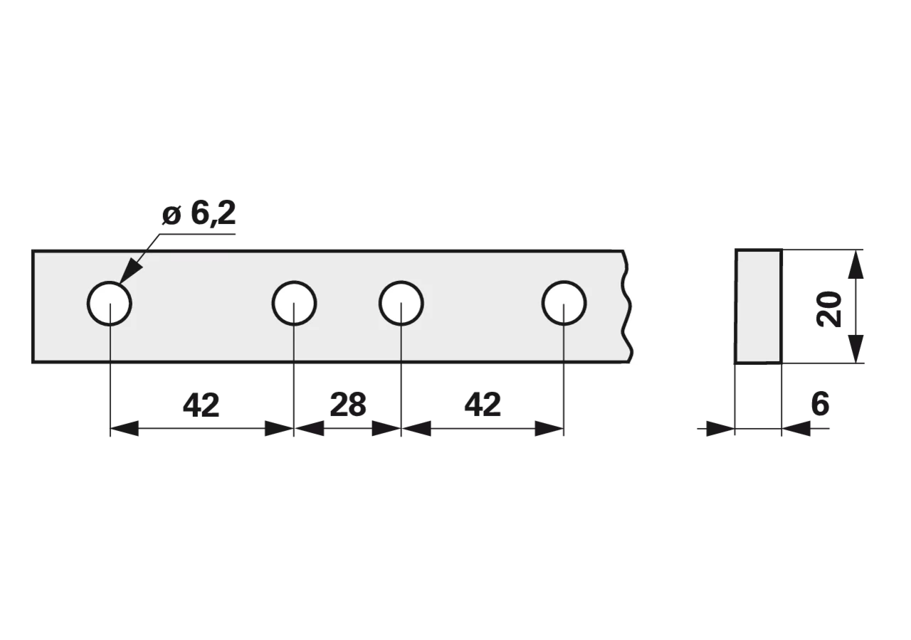 Untermesserrücken L 350 cm, für Portalantrieb ESM 355.3110 ESM