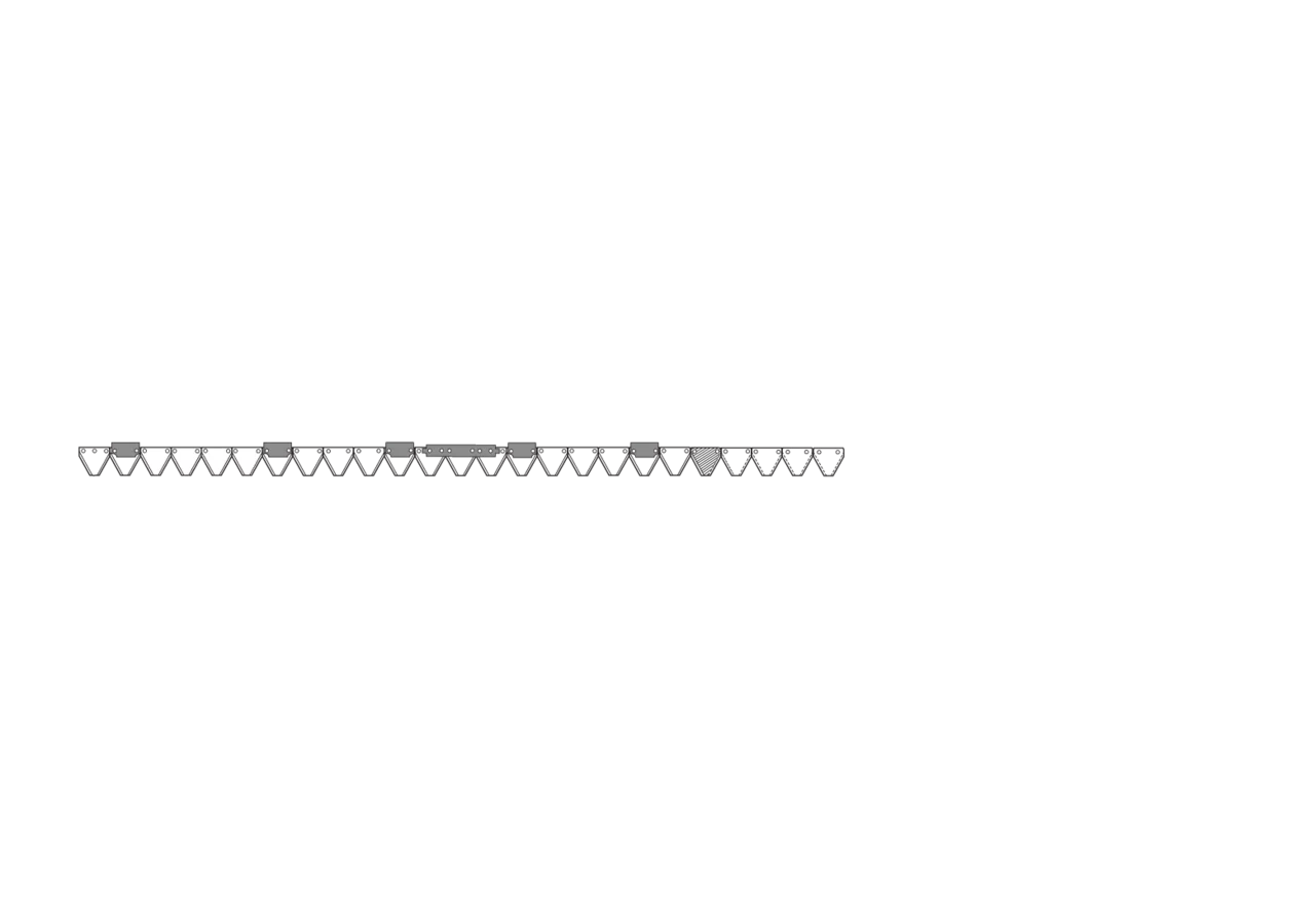 Mähmesser L 190 cm, 25 Klingen, gezahnt, DIN 75 – passend für Aebi 104.6734 Schröckenfux