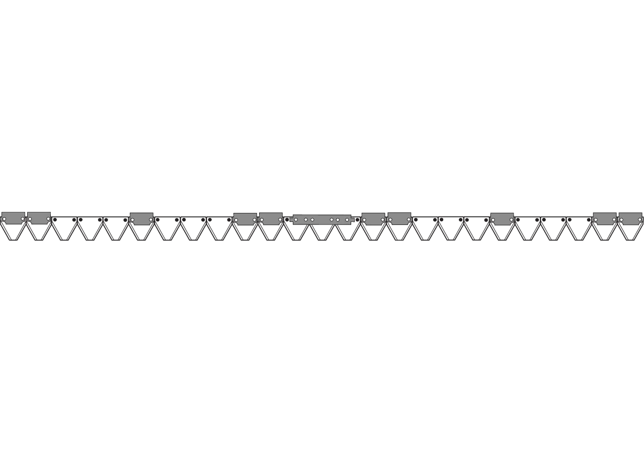 Mähmesser L 190 cm, 25 Klingen, gezahnt, DIN 75 – passend für Aebi AM23535/13 Schröckenfux