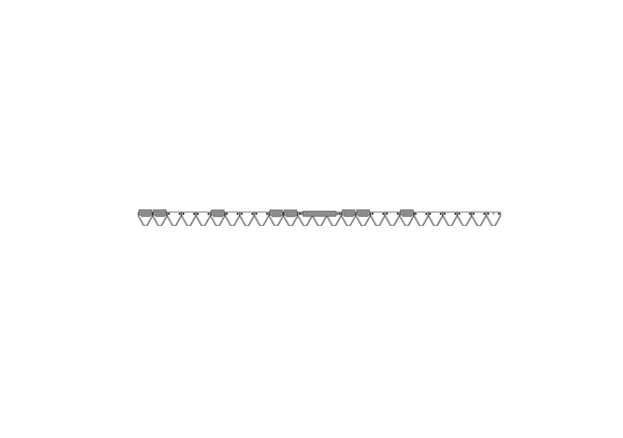 Mähmesser L 190 cm, 25 Klingen, gezahnt, DIN 75 – passend für Aebi AM23533/18 Schröckenfux