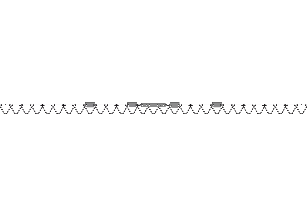 Mähmesser L 220 cm, 29 Klingen, gezahnt, DIN 75 – passend für Aebi AM26285/1 Schröckenfux