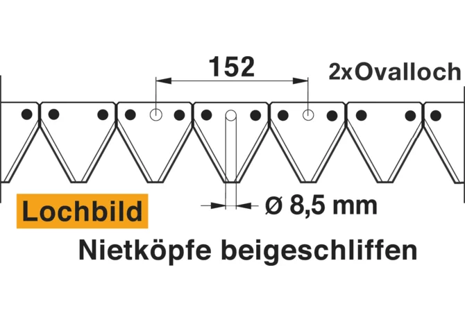 Mähmesser L 190 cm, 25 Klingen, gezahnt, DIN 80 – passend für Bucher H150043790 Schröckenfux
