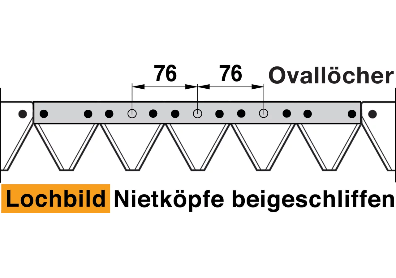 Mähmesser L 160 cm, 21 Klingen, gezahnt, DIN 80 – passend für Bucher H150054001 Schröckenfux