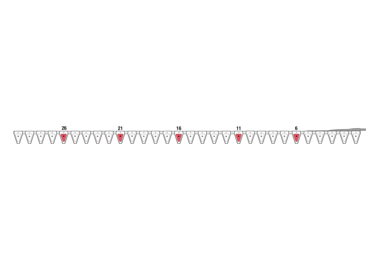 Untermesser L 240 cm, mit Messerkopf, rechts, 30 Klingen, T84, glatt ESM 2656220 ESM