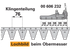 Obermesser L 160 cm, mit Messerkopf, rechts, 22 Klingen, T76, glatt ESM 2627665 ESM