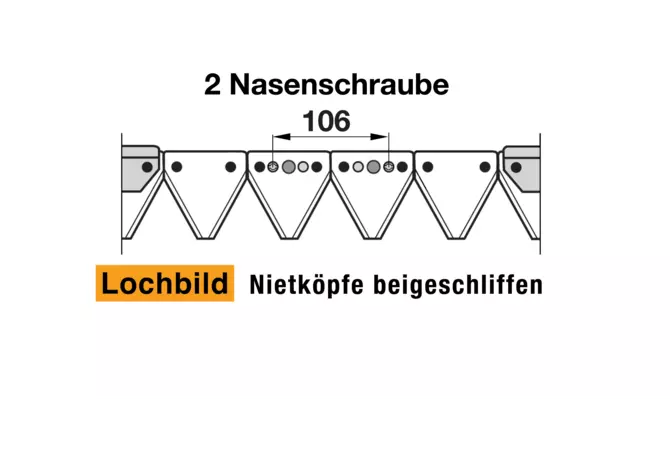 Mähmesser L 140 cm, 18 Klingen, gezahnt, DIN 80 passend zu Agrostroj MF70 Schröckenfux