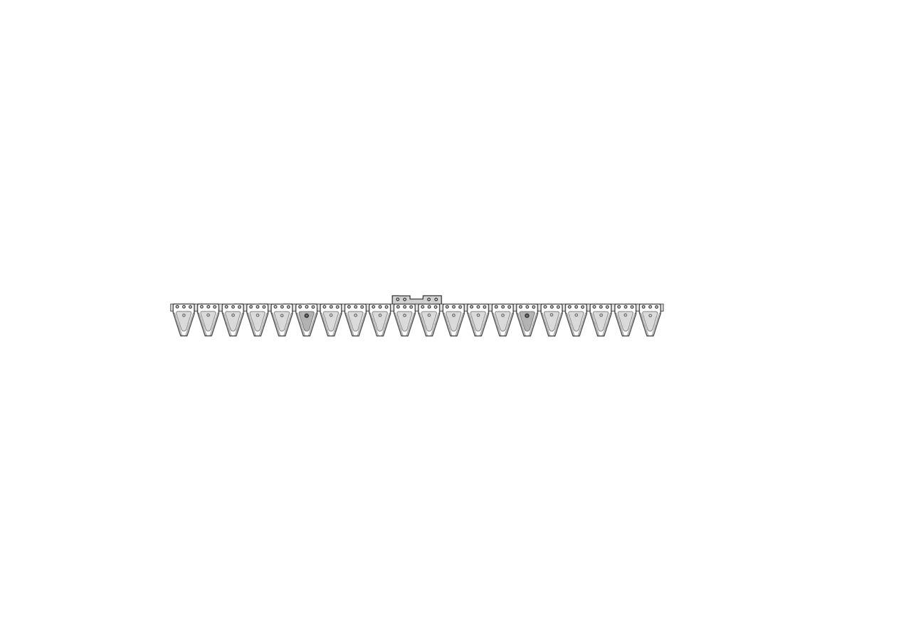 Untermesser L 135 cm, 20 Klingen, T70, glatt – passend für Moty 50391 Schröckenfux