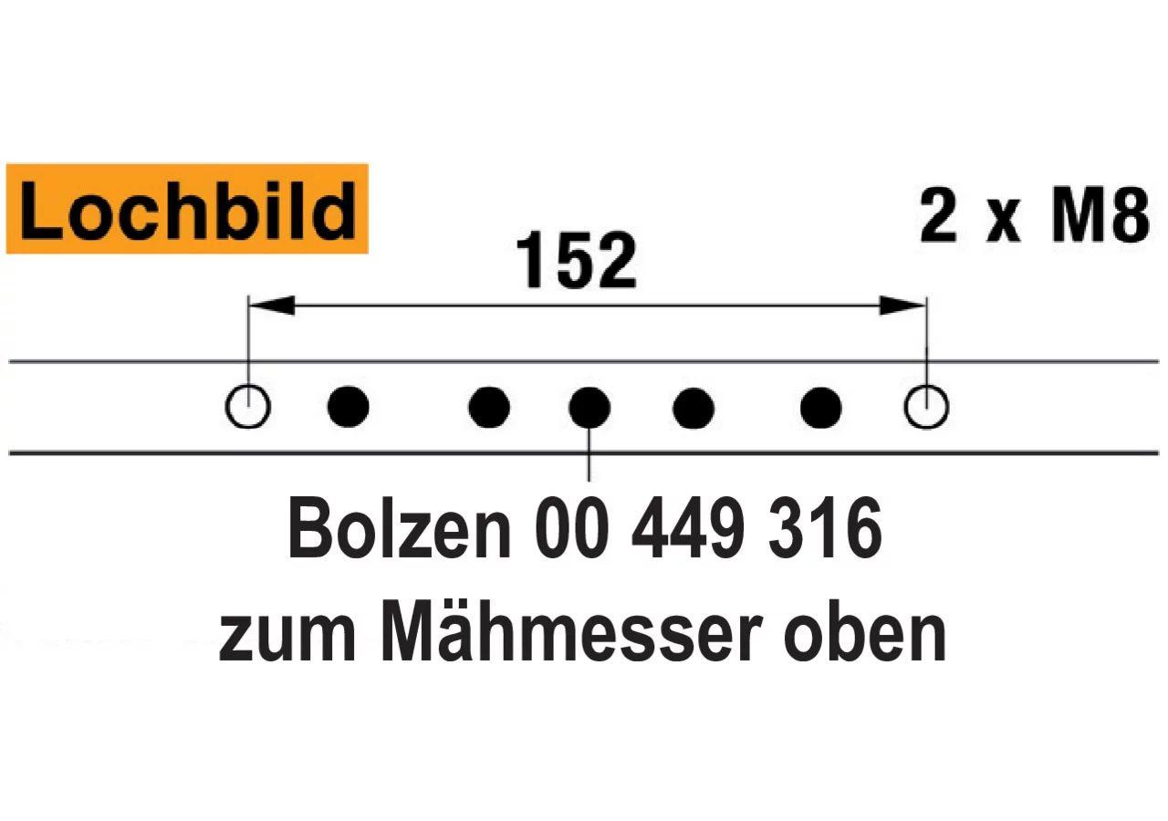 Obermesser L 160 cm, 21 Klingen, T76,3, glatt ESM 2620140 ESM