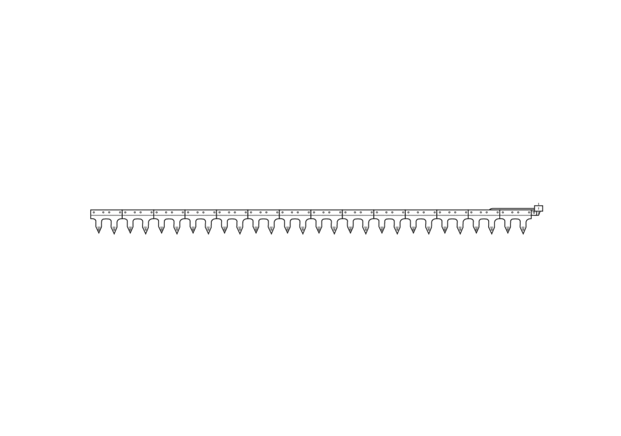 Fingerstab L 205 cm, 28 Klingen, glatt – passend für Gaspardo 21120106 GartenShop24