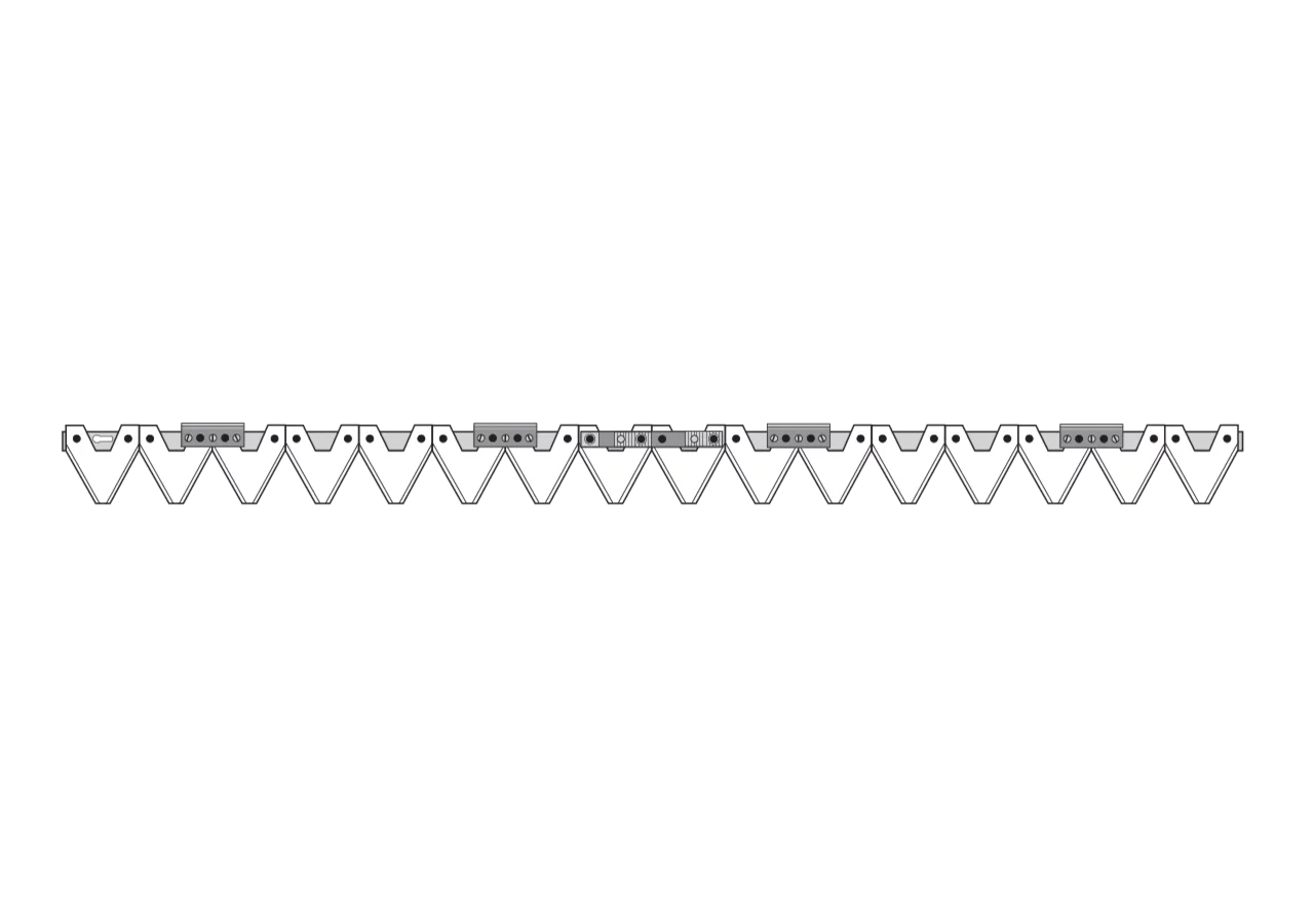 Mähmesser L 123 cm, 16 Klingen, gezahnt – passend für BCS 590.58892.0 Schröckenfux