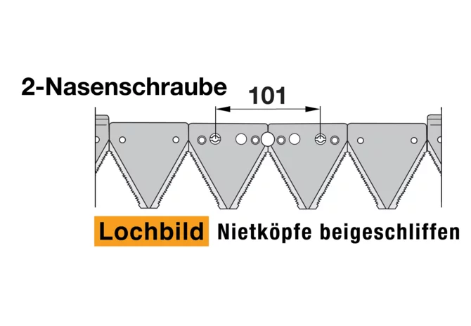 Mähmesser L 120 cm, 26 Klingen, gezahnt, DIN 80 – passend für Moty M628 Schröckenfux