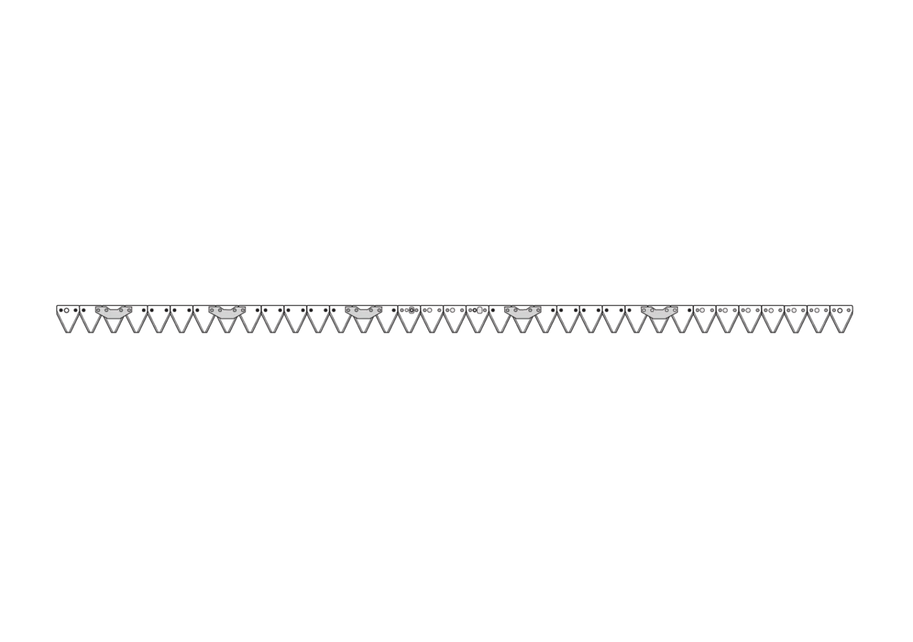 Mähmesser L 203 cm, 35 Klingen, gezahnt – passend für Rapid 257238 Schröckenfux