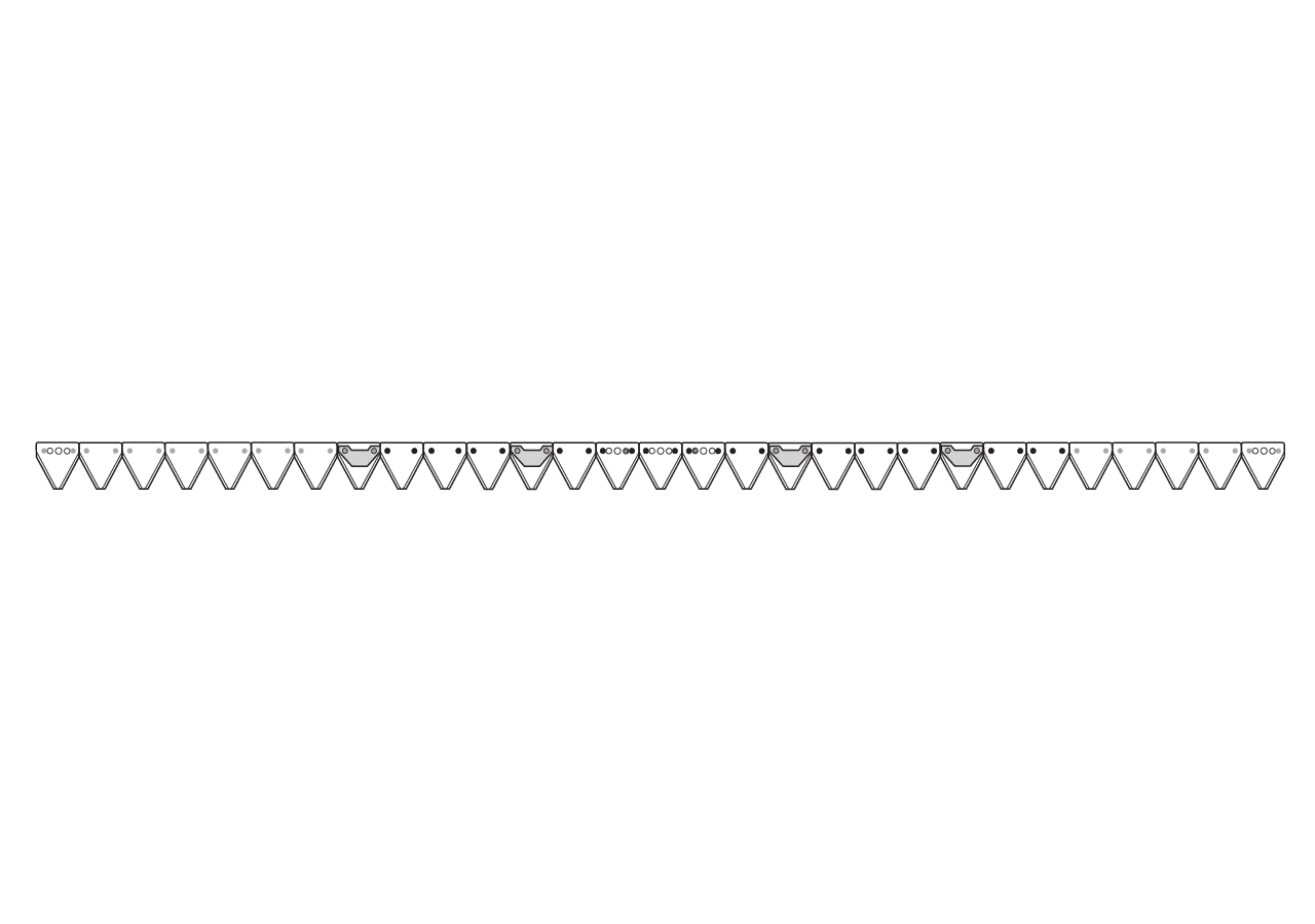 Mähmesser L 220 cm, 29 Klingen, gezahnt – passend für Rapid 257280 Schröckenfux