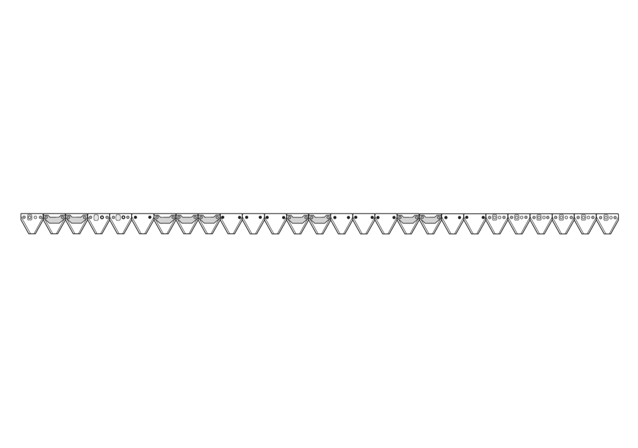 Mähmesser L 206 cm, 27 Klingen, gezahnt – passend für Rapid 257512 Schröckenfux