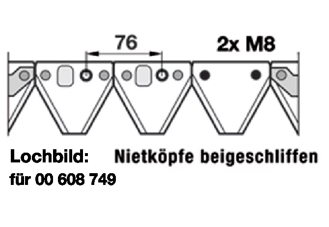 Mähmesser L 206 cm, 27 Klingen, gezahnt – passend für Rapid 257512 Schröckenfux