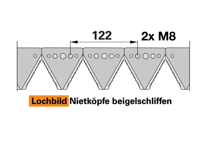 Mähmesser L 147 cm, 19 Klingen, gezahnt – passend für Rapid 257265 Schröckenfux