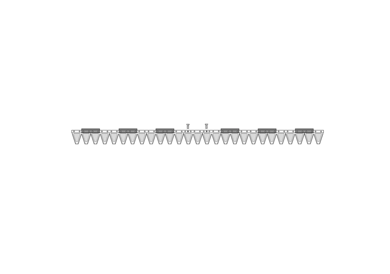 Mähmesser L 137 cm, 27 Klingen, glatt ESM 2482270 ESM