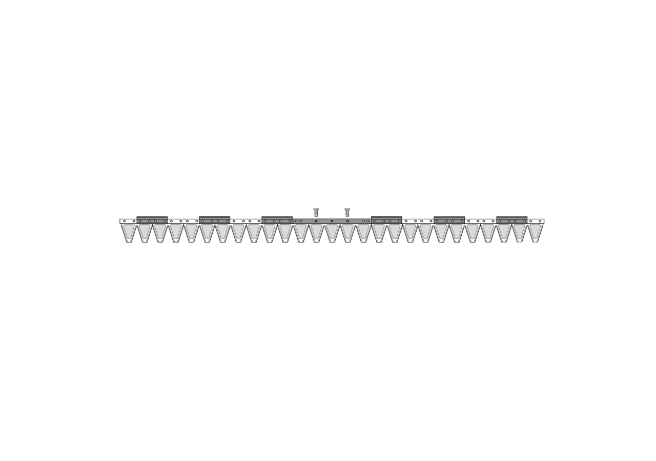 Mähmesser L 137 cm, 27 Klingen, glatt ESM 2491160 ESM