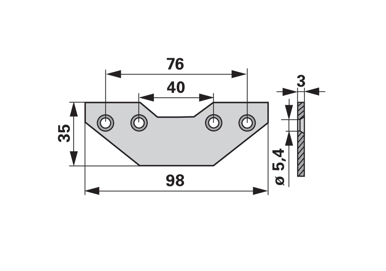 Reinigungsplatte L 98 x B 35 x S 3 mm – passend für Rapid 257248 Schröckenfux
