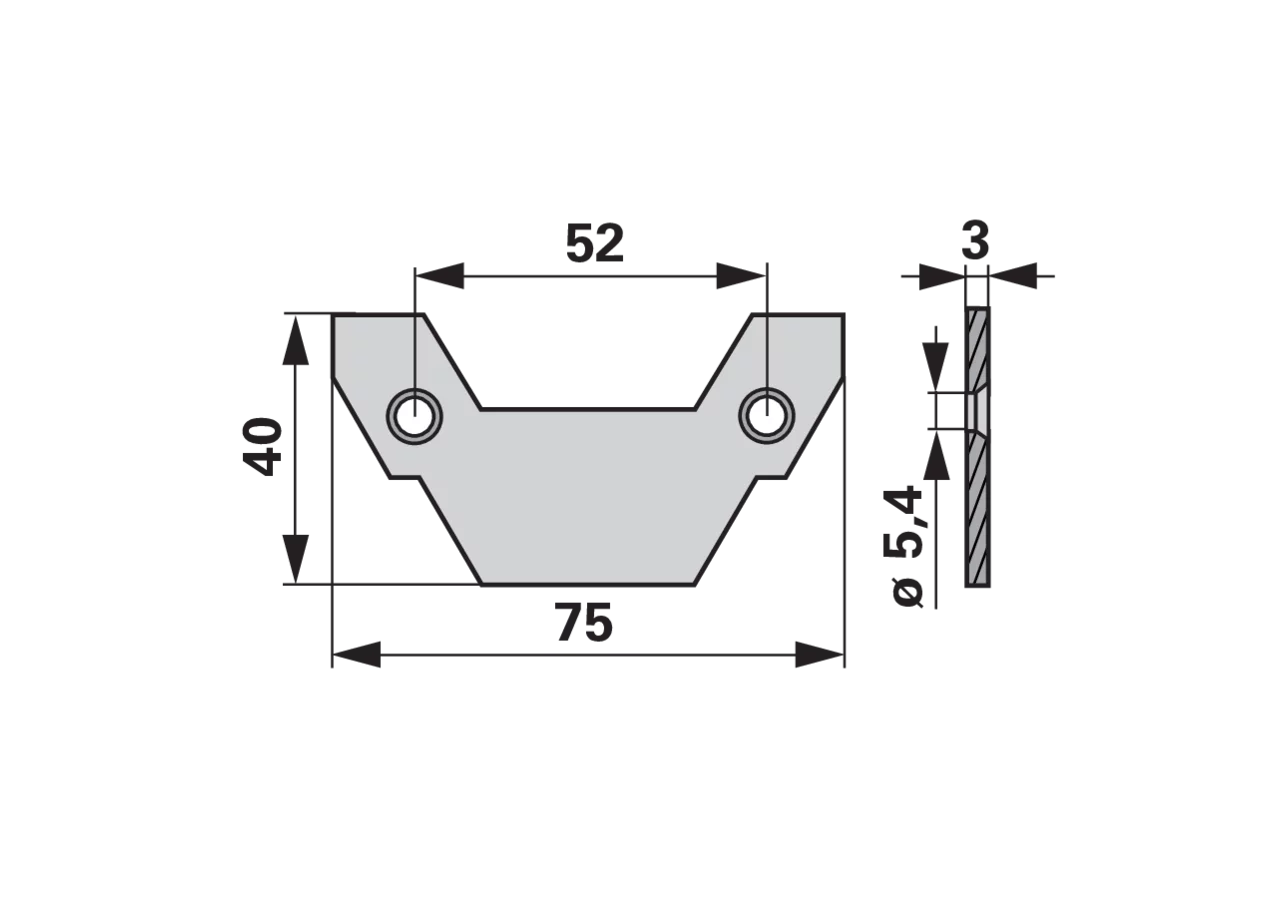 Reinigungsplatte L 75 x B 40 x S 3 mm – passend für Reform RM58216 Schröckenfux