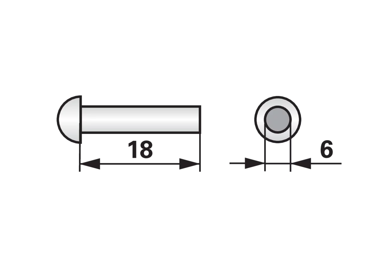Rundkopfniet AD 6 x L 18 mm, DIN 660, 200 Stück GartenShop24