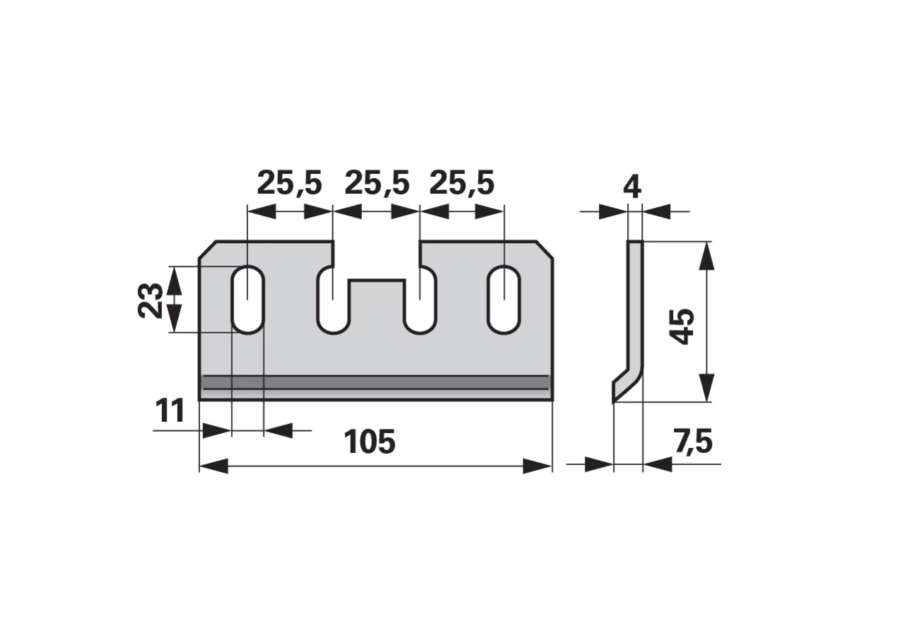 Reibplatte L 105 mm ESM 3322830 ESM