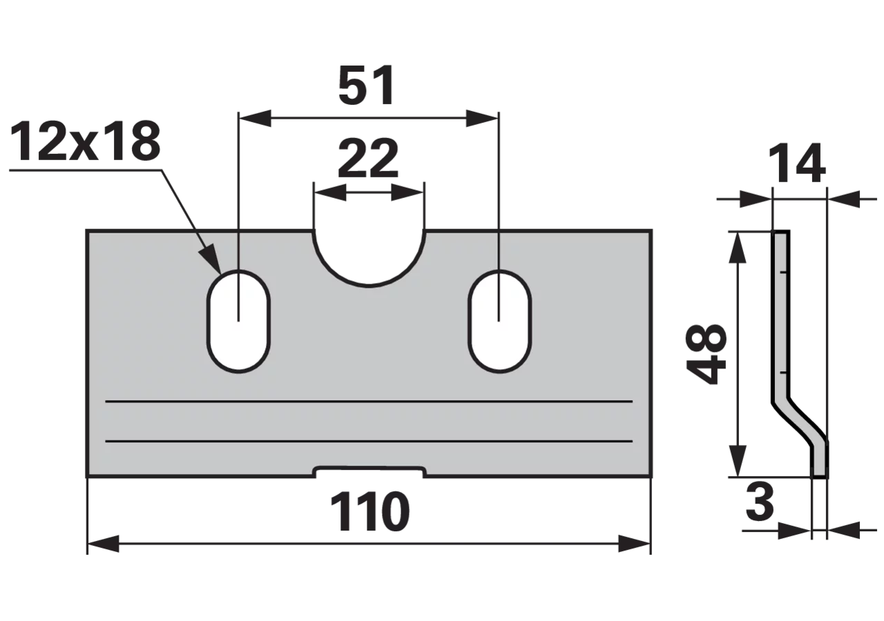 Reibplatte L 110 mm – passend für Busatis BS101 GartenShop24