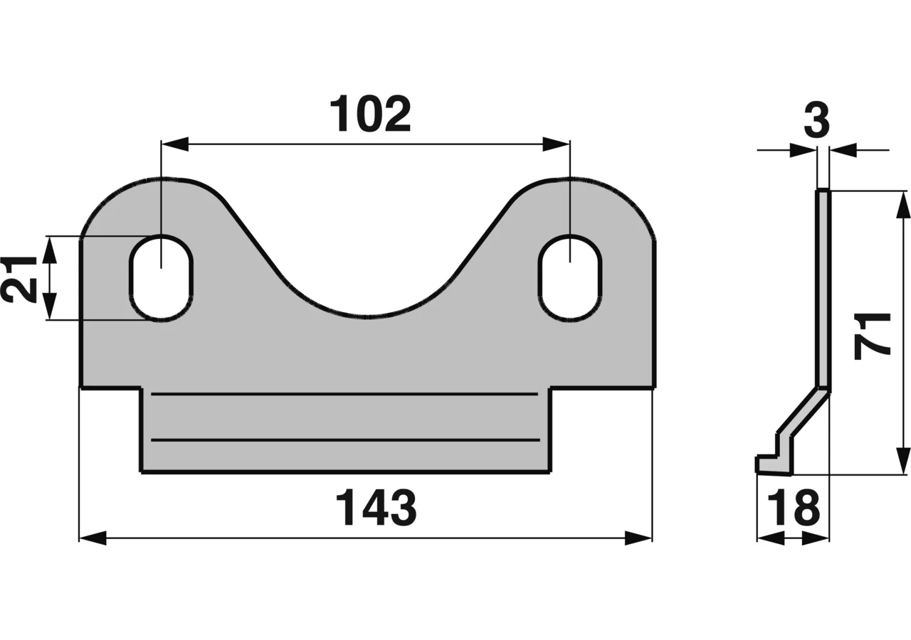 Reibplatte L 143 mm – passend für Rasspe RS1244B Rasspe