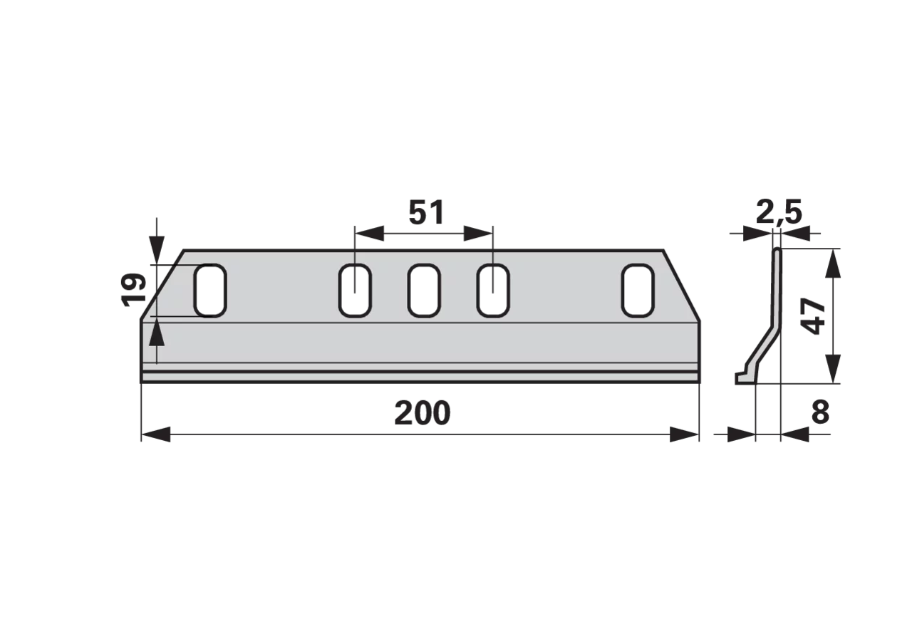 Reibplatte L 200 mm, für Mittelschnitt Reform 110.423.323 GartenShop24