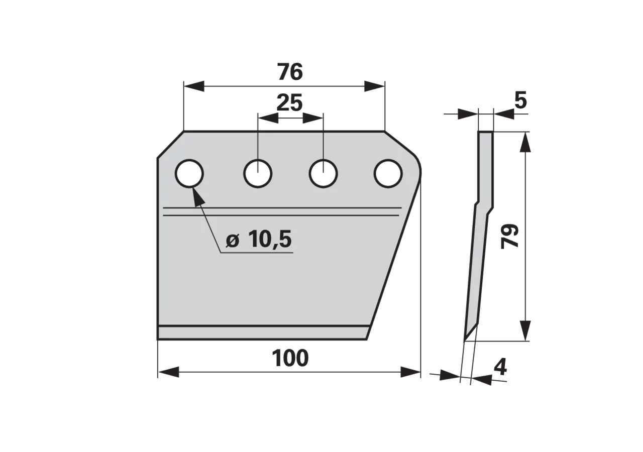 Messerhalter L 79 mm, rechts – passend für Aebi AM233141 GartenShop24