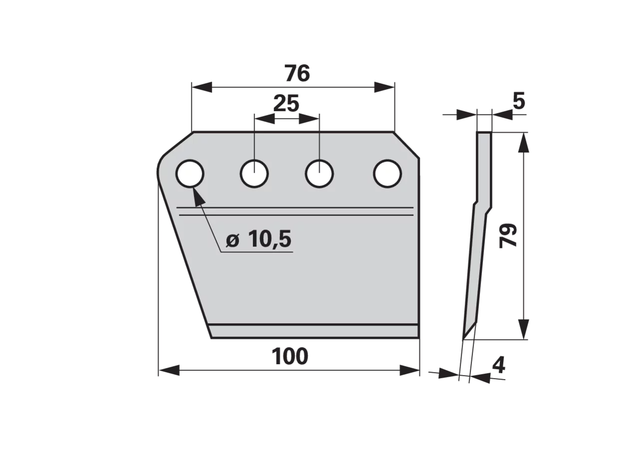 Messerhalter L 79 mm, links – passend für Aebi AM233142 GartenShop24