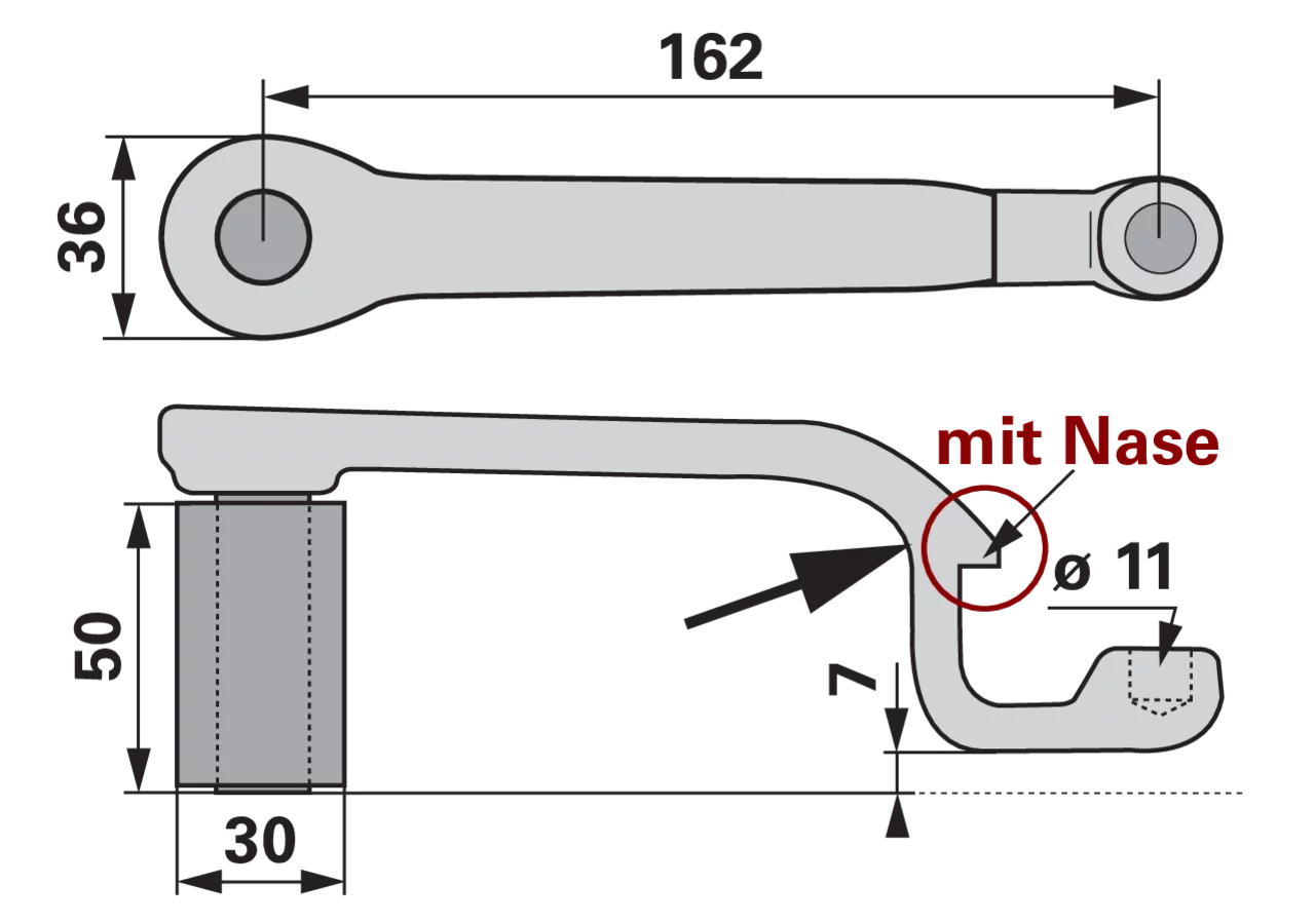 Messerführungsarm für Untermesser ESM 2671380 ESM