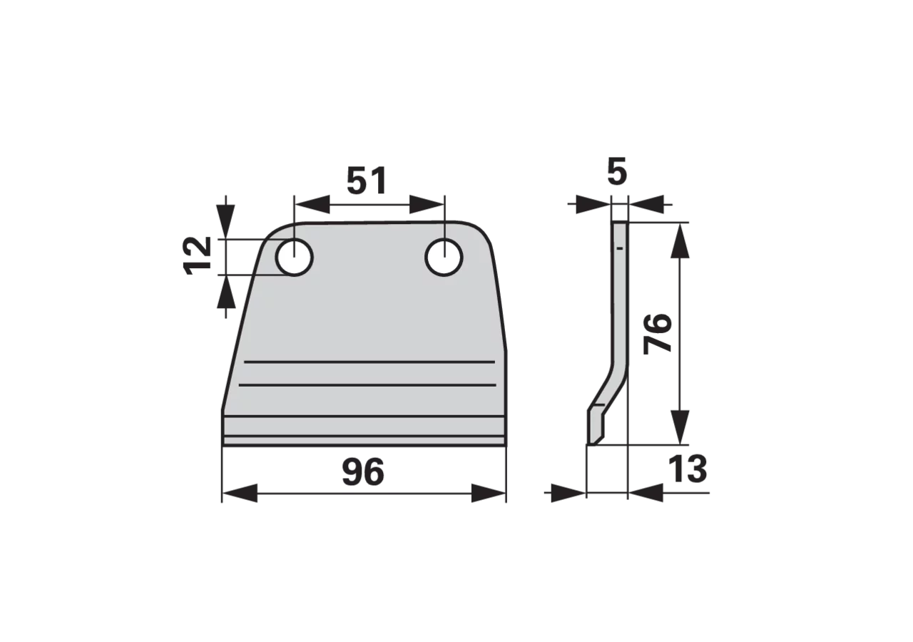 Messerhalter L 96 mm – passend für Rasspe RS7510 Rasspe