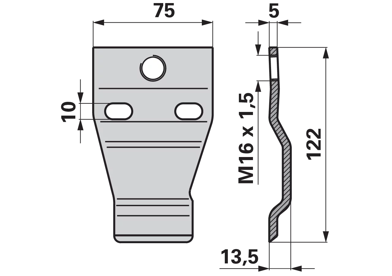 Messerhalter L 122 mm – passend für Reform 561.435.593 GartenShop24