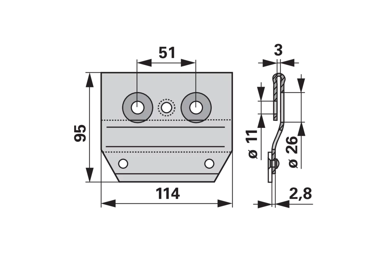 Messerhalter L 114 mm Reform 110.423.318 GartenShop24